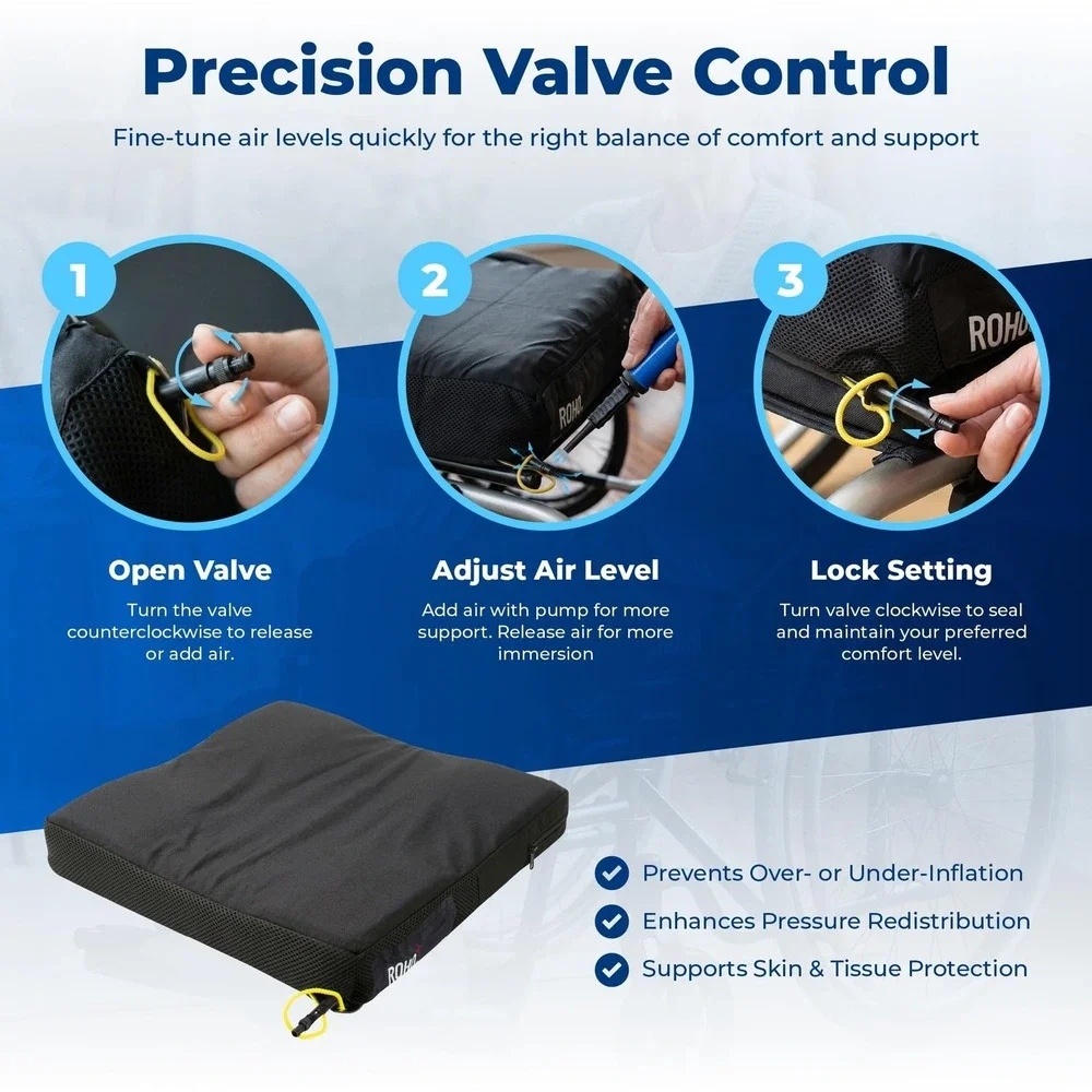 ROHO Low Profile Air Cushion 23.5x18.25x2.25 Wheelchair Seat Pad Pressure Relief